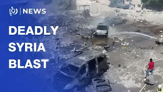 Aftermath of deadly blast leaves burning vehicles in northwest Syria
