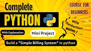 Build a Simple Billing System in Python Mini Project Python Full course for Beginners