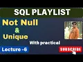 6 NOT NULL UNIQUE CONSTRAINTS sql tutorial