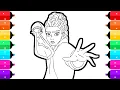 Coloring Rumi with Sword Coloring Page from KPop Demon Hunters