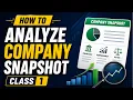 How to Analyze Company Snapshot at SCSTRADE com Part 01 PSX Fundamental Analysis