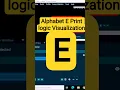 Alphabet E print logic visualization