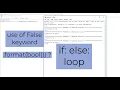 Use of False keyword in python-3 python tutorial