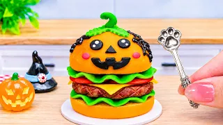 Miniature Halloween Burger Cake ππ Cute Pumpkin Decorating β¨