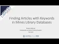 Finding Articles in Databases - HASS 323
