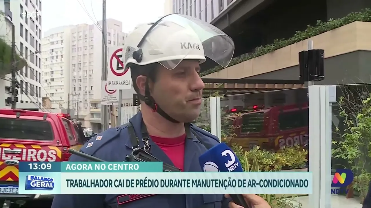 Acidente grave: trabalhador cai de prédio durante manutenção em SC