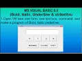 Microsoft Visual Basic 6 0 Bold Italic Underline Strikethrough and Normal Program in VB