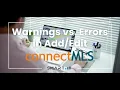 Warnings vs Errors in