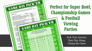Football Game Day Pick Em - Football Watch Party Game for Big Games Championships more
