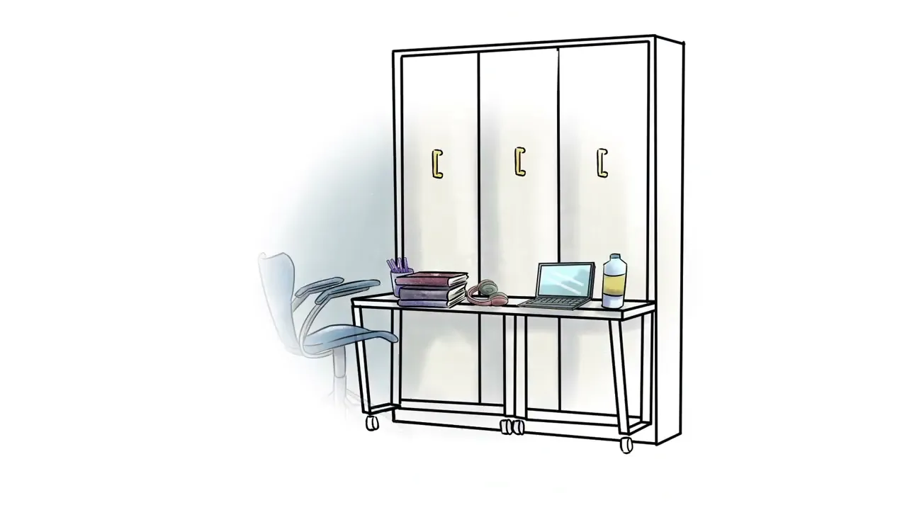 Lit Escamotable Alexa avec Bureau - Grand