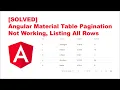 SOLVED Angular Material Table Pagination Not Working Listing All Rows