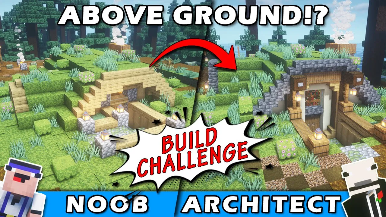 Minecraft NOOB vs PRO | Hobbit House Challenge