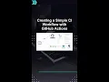 Creating a Simple CI Workflow with GitHub Actions