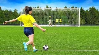we took 100 shots vs worlds shortest goalkeeper