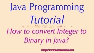 How to convert Integer to Binary in Java