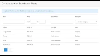 Livewire - Datatables with Search and Filters FREE