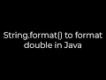 Java String format to format double in Java 5solution