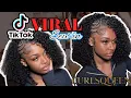 Tik Tok VIRAL Side Part Braided Sew In ft CurlsQueen Kinky Curly Bundles