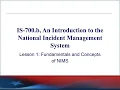 Lesson 1 - Fundamentals and Concepts of NIMS