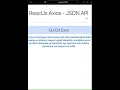 reactjs axios - JSON API