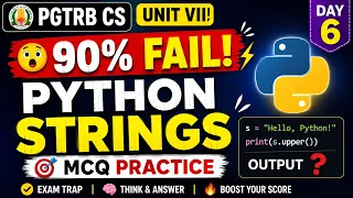 PGTRB CS Unit VII Python Strings in Python Day 6 Complete String Concepts