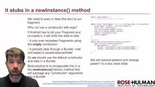 DetailFragment and the NewInstance Pattern