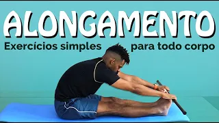Serie de ALONGAMENTOS SIMPLES p/ o CORPO TODO c/ um bastão | Exercício p/ todas as idades