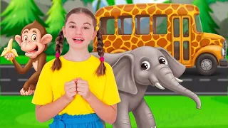 Wheels on the Bus at the Zoo 🚌 + Alice the Camel & Animal Rhymes | Nick and Poli