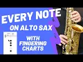 How to Play EVERY NOTE Chromatic Scale on Alto Sax - With Fingering Charts