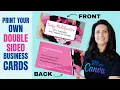 Double Sided Business Cards with Canva How to Create and Print Your Own Business Cards using CANVA