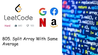 LeetCode 805 Split Array With Same Average Hard Dynamic Programming C