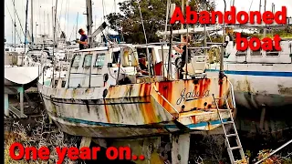 #69 – One YEAR of progress turning a RUSTY YACHT into our TINY HOME