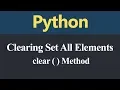 Clearing Set All Elements in Python Hindi