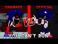 FNF': Vs Sonic.exe 2.0 - You Can't Run (Official VS Fanmade) (sonic.exe comparison round 2)
