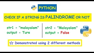 Python Check if a string is palindrome or not