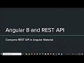 Angular 8 and REST API - Consume REST API in Angular Material Web App