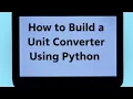 How to build a Unit Converter using python with Giovanni