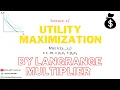 Utility Maximization by using Lagrange Multiplier Method Utility Optimization