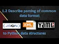 1 1 Compare data formats XML JSON and YAML