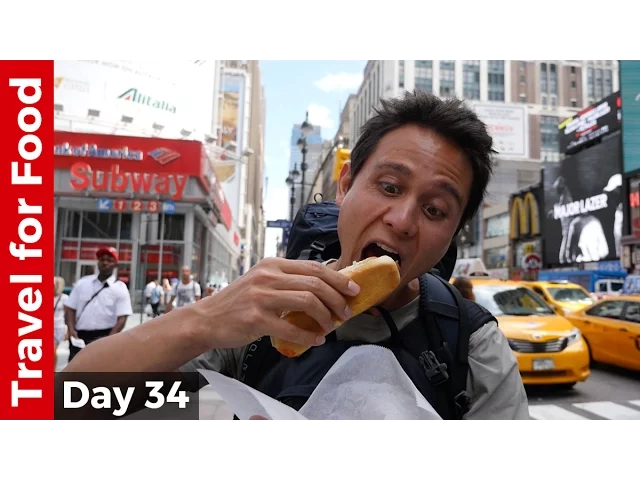Hot Dog at Penn Station and Flying from NYC to Hong Kong on United Airlines (16 Hour Flight!)