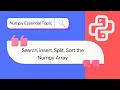 Numpy Search Insert Split Sort and Filter the Array Numpy tutorials
