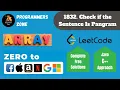 1832 Check if the Sentence Is Pangram Zero to FAANG Kunal Assignment Solution Leetcode
