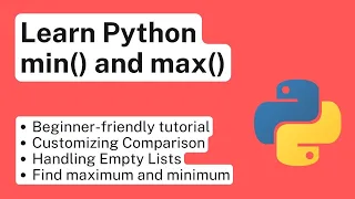 Learn Python min and max functions