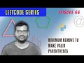 Episode 66 Leetcode Python Minimum Remove to Make Valid Parentheses