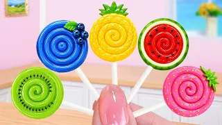 Mini Rainbow Fruits Lollipop🌈 Tasty Miniature Lollipop Candy Recipe 🍡Mini Cakes