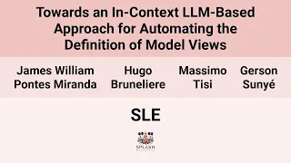 SLE24 Towards An In Context LLM Based Approach For Automating The Definition Of Model Views 