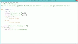 Python Program - String Palindrome or NOT