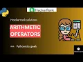 Arithmetic Operators HackerRank-3 Pythonista - Geek CodeWithMe Shravanthi
