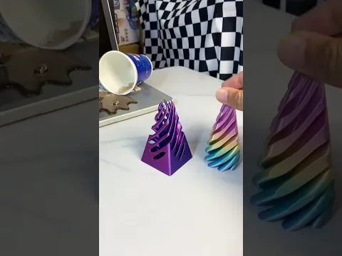 3D Printed Spiral Cone Fiddle, it is too decompressing #toys #toy #kibtoys #cooltoys #funnytoy