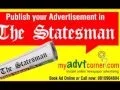 The Statesman Newspaper Advertising Rates Tariff Rate Card Online and Packages
